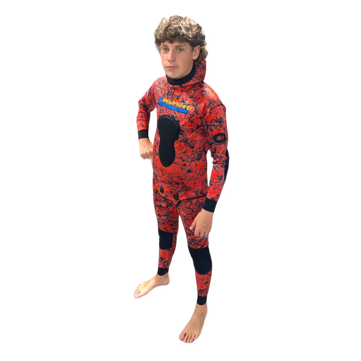 2 Piece Reef Hunter 2.5mm Wetsuit Red - Spearfishing Superstore