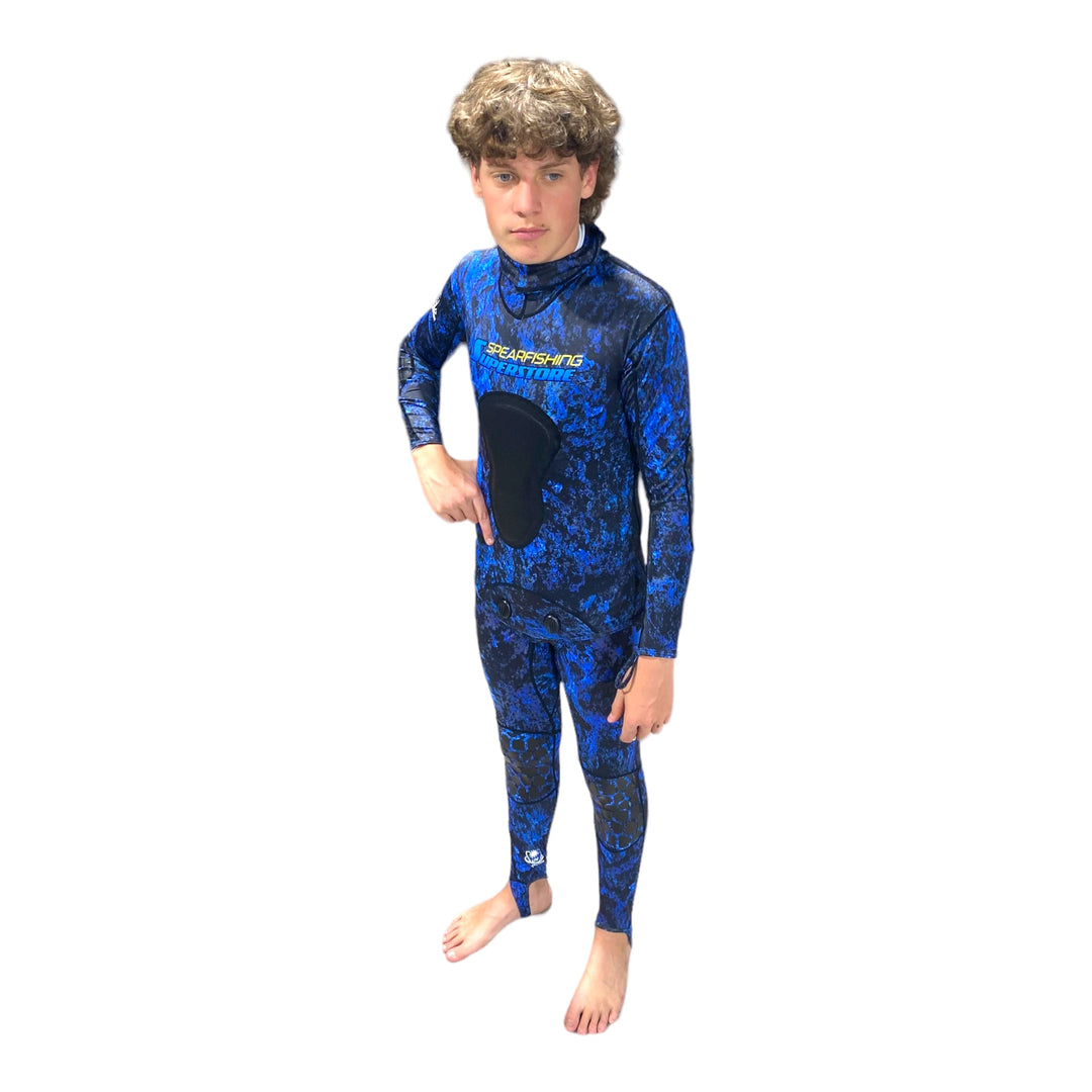 Reef Hunter Lycra Stinger Suit 2 Piece Blue - Spearfishing Superstore