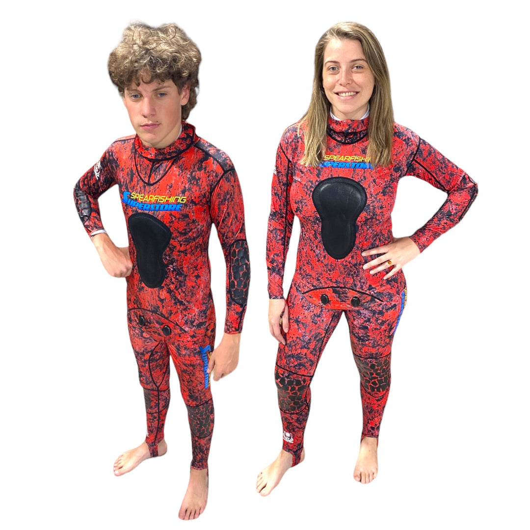 Reef Hunter Lycra Stinger Suit 2 Piece Red - Spearfishing Superstore