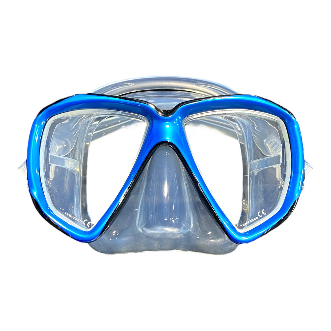 SV-2 Mask Blue/Clear Silicone - Spearfishing Superstore